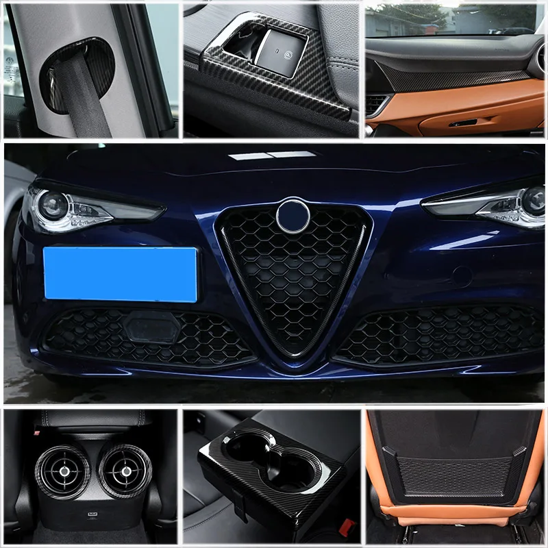 Carbon Fiber Style For Alfa Romeo Giulia 2016 2017 2018 Car ABS Chrome Rear Row Cup Holder Frame Cover Trim Interior Accessories
Carbon Fiber Style For Alfa Romeo Giulia 2016 2017 2018 Car ABS Chrome Rear Row Cup Holder Frame Cover Trim Interior Accessories