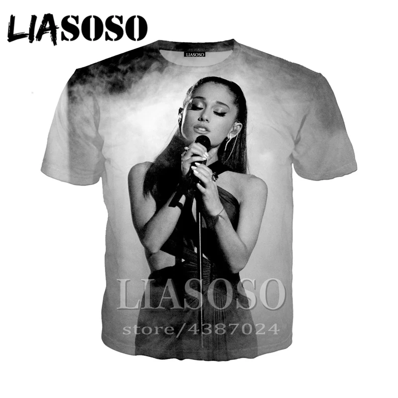 LIASOSO аниме футболка 3d принт мужская Ariana Grande женские Забавные футболки мужские homme