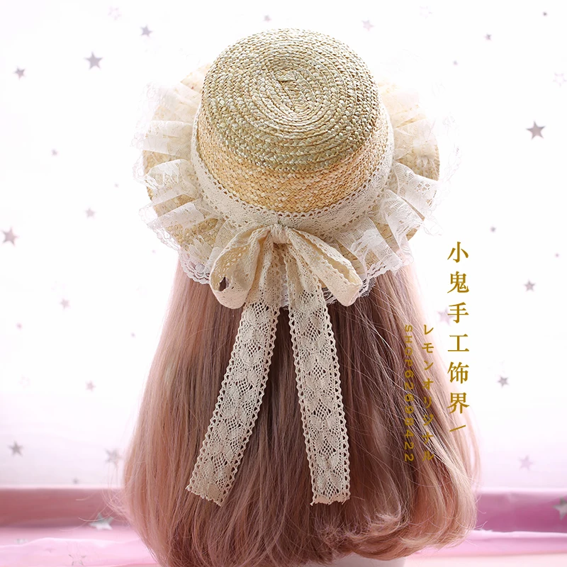 Lolita soft sister straw hat department -based simple diy manual sen bowknot ribbon lace cotton straw
Lolita soft sister straw hat department -based simple diy manual sen bowknot ribbon lace cotton straw