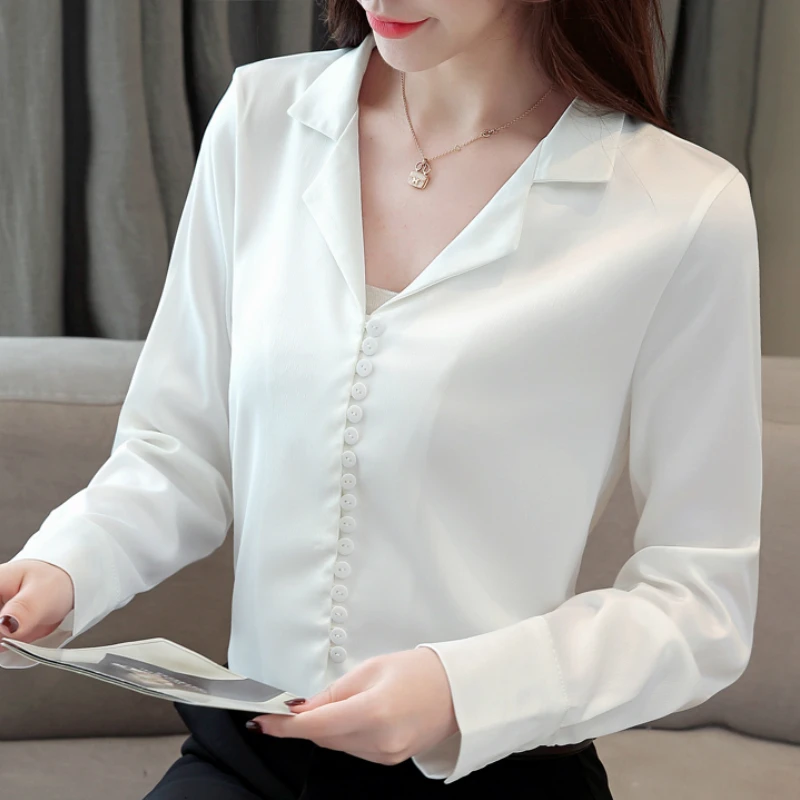 fashion woman blouses 2019 solid chiffon blouse women shirt long sleeve blouse women v-neck office ladies tops white blouse B622
fashion woman blouses 2019 solid chiffon blouse women shirt long sleeve blouse women v-neck office ladies tops white blouse B622