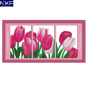 NKF Pink Tulip Stamped Cross Stitch Flower Embroidery Kits 11CT 14CT DIY Needlework Chinese Cross Stitch Painting for Home Decor
NKF Pink Tulip Stamped Cross Stitch Flower Embroidery Kits 11CT 14CT DIY Needlework Chinese Cross Stitch Painting for Home Decor