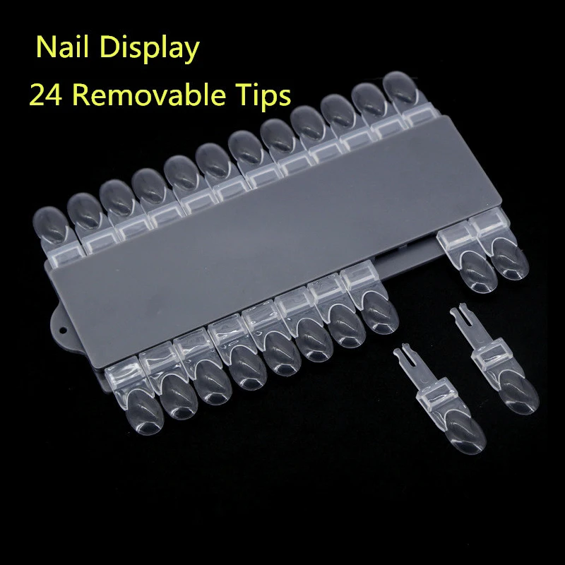 White Clear 24pcs Removable False Nail Art Acrylic Tips Display Transparent Nature Practice Color Chart Palette Display Rack
White Clear 24pcs Removable False Nail Art Acrylic Tips Display Transparent Nature Practice Color Chart Palette Display Rack
