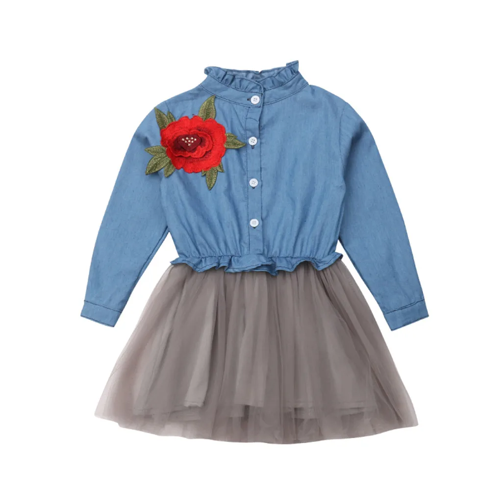 Baby Dress Girls Winter Flower Denim Mesh Dresses Patchwork Tulle Princess Dress Long Sleeve Clothes Vestido Infantil @30
Baby Dress Girls Winter Flower Denim Mesh Dresses Patchwork Tulle Princess Dress Long Sleeve Clothes Vestido Infantil @30