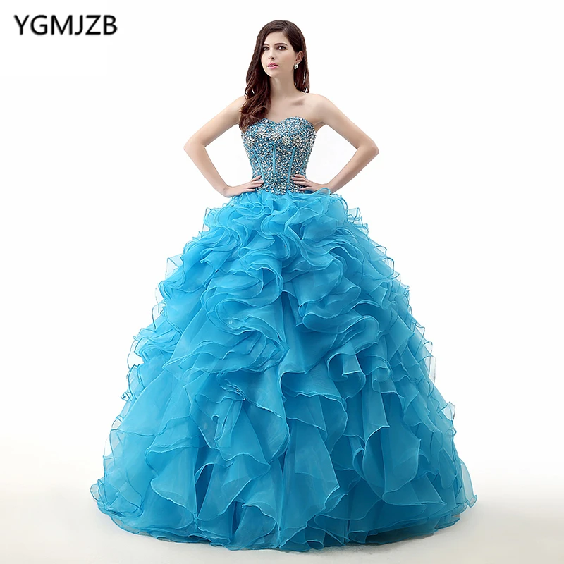 Blue Quinceanera Dress 2018 Ball Gown Sweetheart Off Shoulder Beaded Crystal Floor Length Vestidos De 15 Long Prom Gown For Girl
Blue Quinceanera Dress 2018 Ball Gown Sweetheart Off Shoulder Beaded Crystal Floor Length Vestidos De 15 Long Prom Gown For Girl