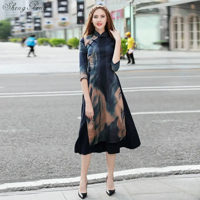 Vietnam aodai Chinese traditional Clothing For Woman Qipao long Chinese Oriental dress modern cheongsam ao dai Q300
Vietnam aodai Chinese traditional Clothing For Woman Qipao long Chinese Oriental dress modern cheongsam ao dai Q300