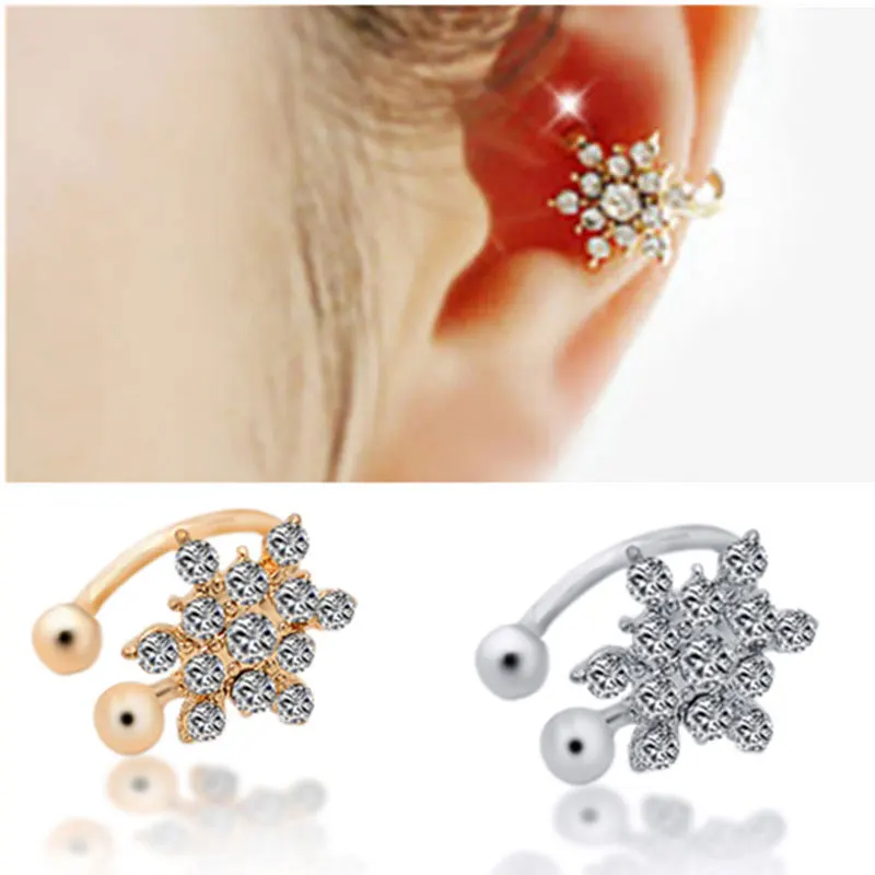 Korean Fashion Crystal Ear Clip on Earrings for Women Boutique Gold Silver Star Cuff Earrings Clips or Ears Without Puncture
Korean Fashion Crystal Ear Clip on Earrings for Women Boutique Gold Silver Star Cuff Earrings Clips or Ears Without Puncture