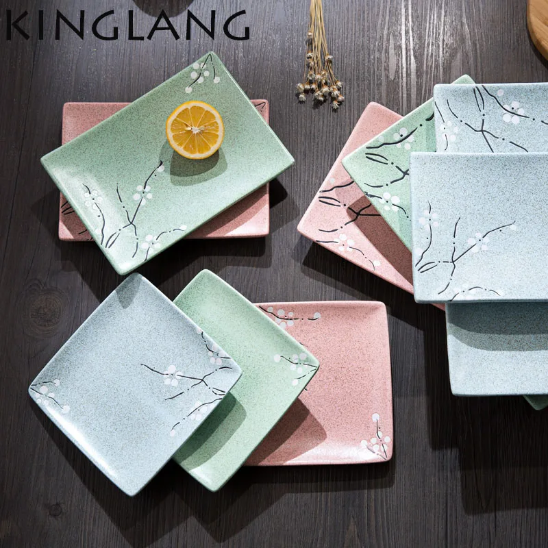 Japanese Square ceramic fish dishes Western-style food dish house tableware flat porcelain cakes SUSHI plate
Japanese Square ceramic fish dishes Western-style food dish house tableware flat porcelain cakes SUSHI plate