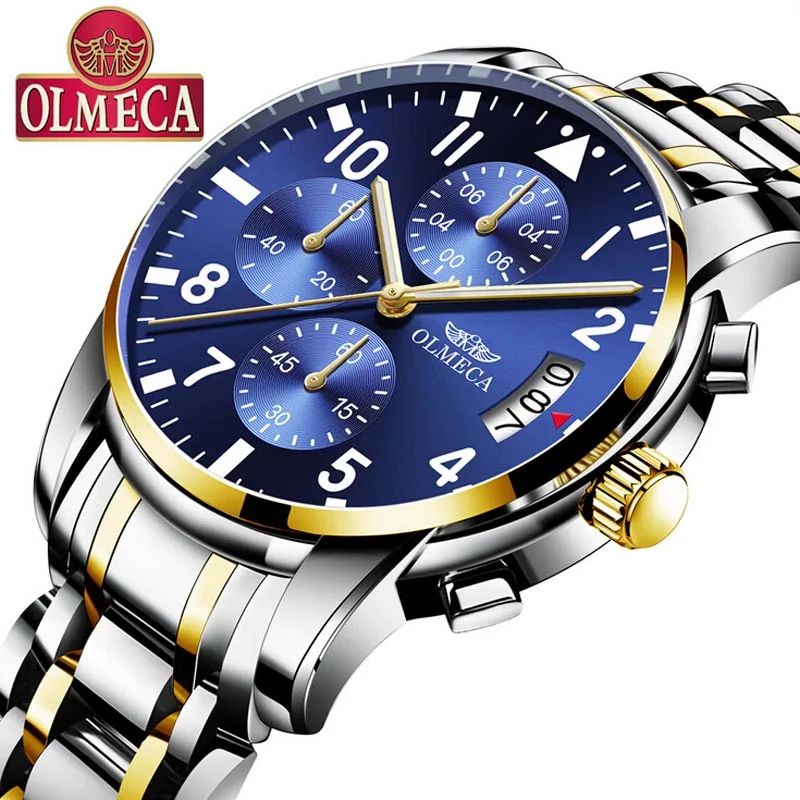 OLMECA Mens Watches Top Brand Luxury Stainless Steel Quartz Military Watch Wrist Chronograph Men Watches Date Wristwatches
OLMECA Mens Watches Top Brand Luxury Stainless Steel Quartz Military Watch Wrist Chronograph Men Watches Date Wristwatches