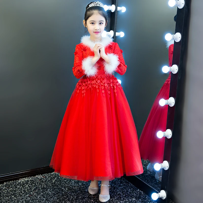 2018Winter New Children Girls Thick Warm Birthday Wedding Party Princess Lace Dresses Kids Luxury White Red Color New Year Dress
2018Winter New Children Girls Thick Warm Birthday Wedding Party Princess Lace Dresses Kids Luxury White Red Color New Year Dress