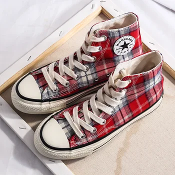 Women High Sneakers 2019 Spring Shoes Women Plaid Classic Style High Top Girls Sneakers Ladies Fashion Sneakers Hip Pop 35-40
Women High Sneakers 2019 Spring Shoes Women Plaid Classic Style High Top Girls Sneakers Ladies Fashion Sneakers Hip Pop 35-40