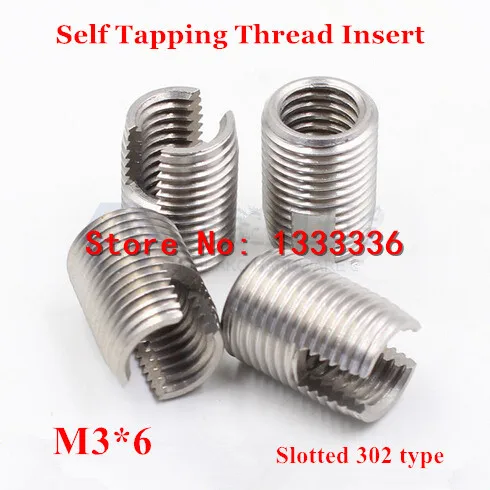 20 шт. M3 * 0 5*6 (L) самонарезающая Резьбовая вставка 302 шлицевая Втулка из нержавеющей
