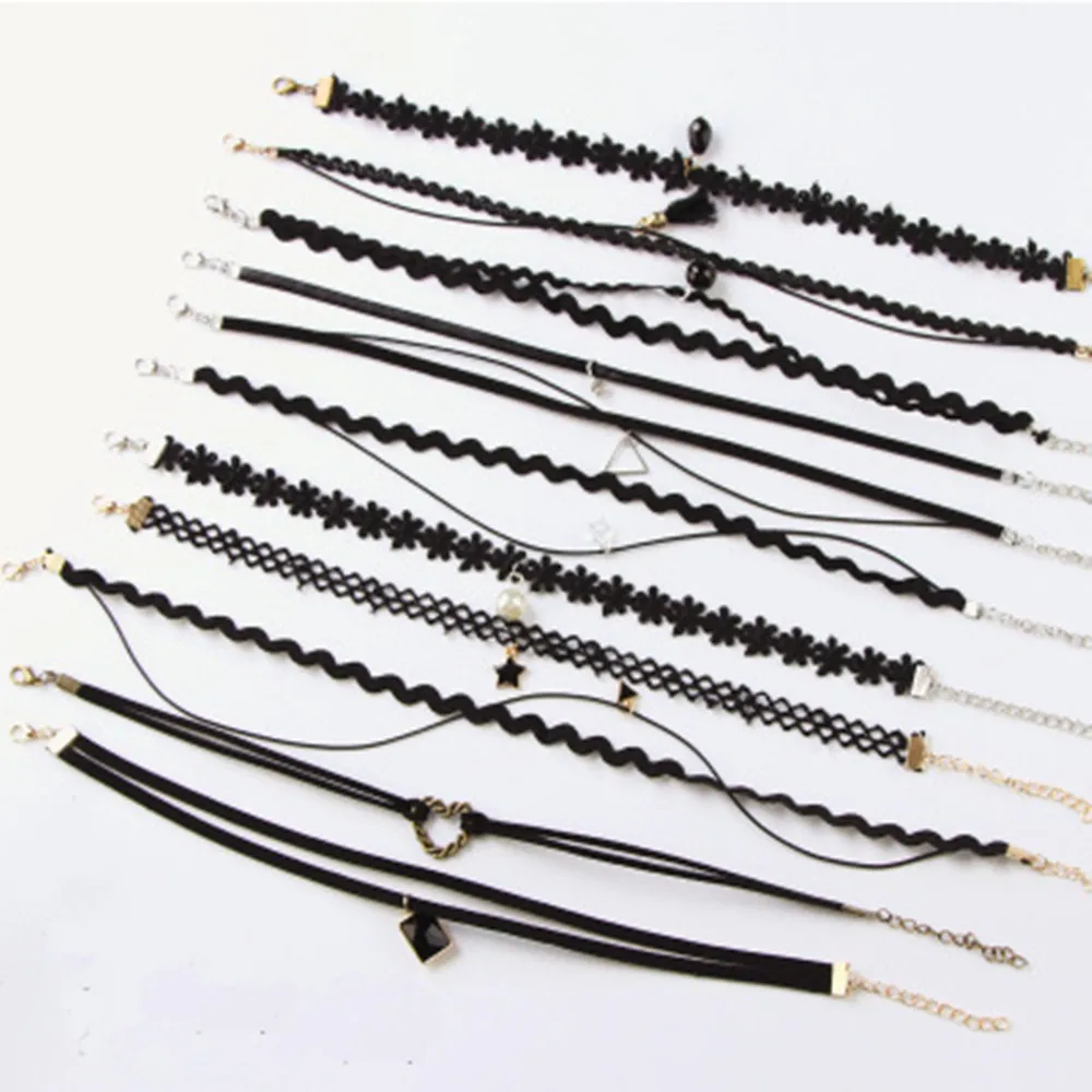 METOO 11pcs Girls Jewelry for Kids Necklace Black Multi Layer Lace Chains Choker Necklace Children Gothic Stretch Baby Jewelry
METOO 11pcs Girls Jewelry for Kids Necklace Black Multi Layer Lace Chains Choker Necklace Children Gothic Stretch Baby Jewelry