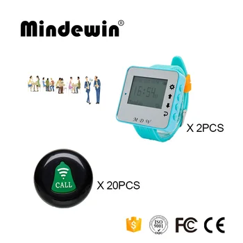 Mindewin Restaurant Wireless Coaster Pager System 20PCS Table Call Buttons M-K-1 + 2PCS Wrist Watch Pager M-W-1
Mindewin Restaurant Wireless Coaster Pager System 20PCS Table Call Buttons M-K-1 + 2PCS Wrist Watch Pager M-W-1