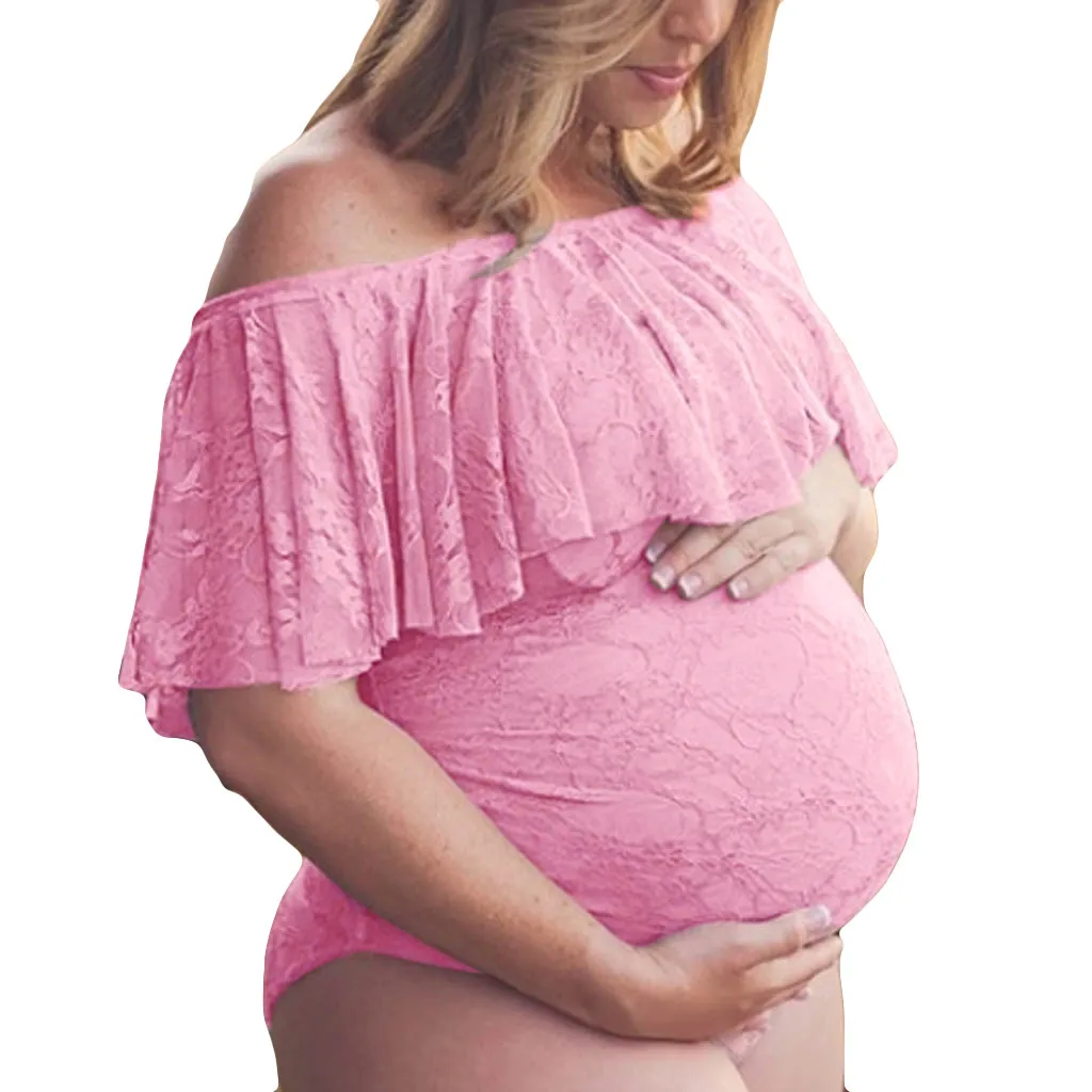 MUQGEW Fashion Mother Maternity Dress Sexy Maternity Dress Pregnant Lace Flounces Pure Color Off Shoulder Jumpsuits ropa de emba
MUQGEW Fashion Mother Maternity Dress Sexy Maternity Dress Pregnant Lace Flounces Pure Color Off Shoulder Jumpsuits ropa de emba