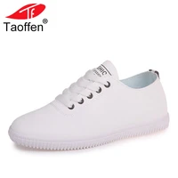 TAOFFEN Women Vulcanized Shoes Lace Up Round Toe Casual Women Shoes Fashion Classic Women Shoes Daily Beach Footwear Size 35-40 image