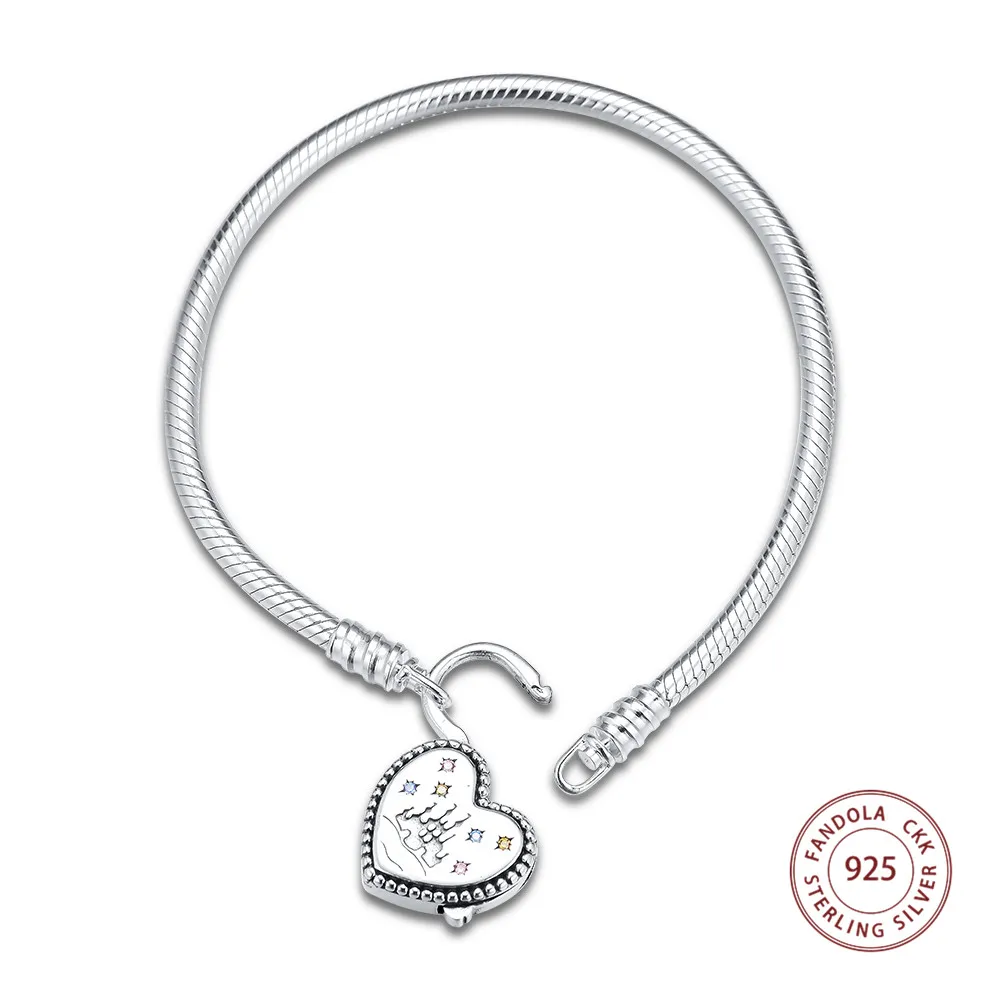CKK Snake Chain Bracelet 925 Sterling Silver Fantasyland Castle Heart Bangle Bracelets for Women Luxury Brand Jewelry pulseras
CKK Snake Chain Bracelet 925 Sterling Silver Fantasyland Castle Heart Bangle Bracelets for Women Luxury Brand Jewelry pulseras