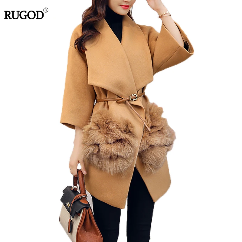 RUGOD Fur Pocket Parkas Female Belt Tunic Wool Coat Women 2019 Autumn Winter Casual Overcoat High Quality Woolen Jacket Femme
RUGOD Fur Pocket Parkas Female Belt Tunic Wool Coat Women 2019 Autumn Winter Casual Overcoat High Quality Woolen Jacket Femme