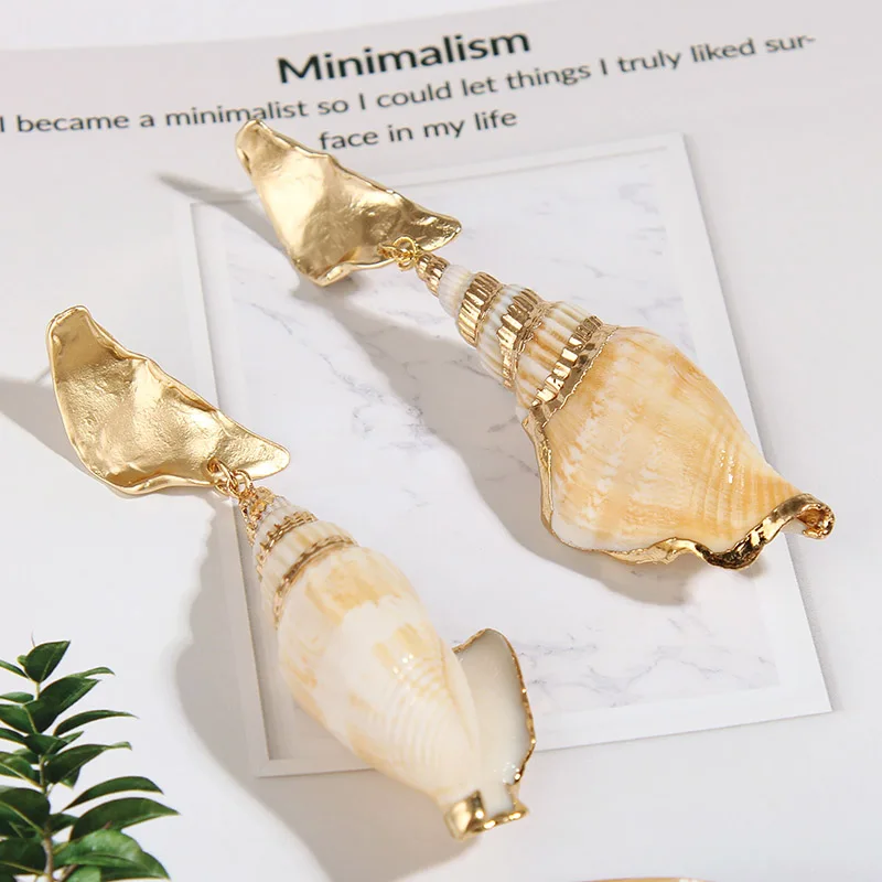 Boho Geometric Shell Long Drop Earrings For Women Trendy Conch Metal Irregular Big Hanging Earrings Korean Fashion Jewelry Gift
Boho Geometric Shell Long Drop Earrings For Women Trendy Conch Metal Irregular Big Hanging Earrings Korean Fashion Jewelry Gift