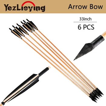 6pc High quality archery handmade wooden arrows Broadhead British Turkish feathers 85cm hunting shot longbow resurrection bow 
6pc High quality archery handmade wooden arrows Broadhead British Turkish feathers 85cm hunting shot longbow resurrection bow