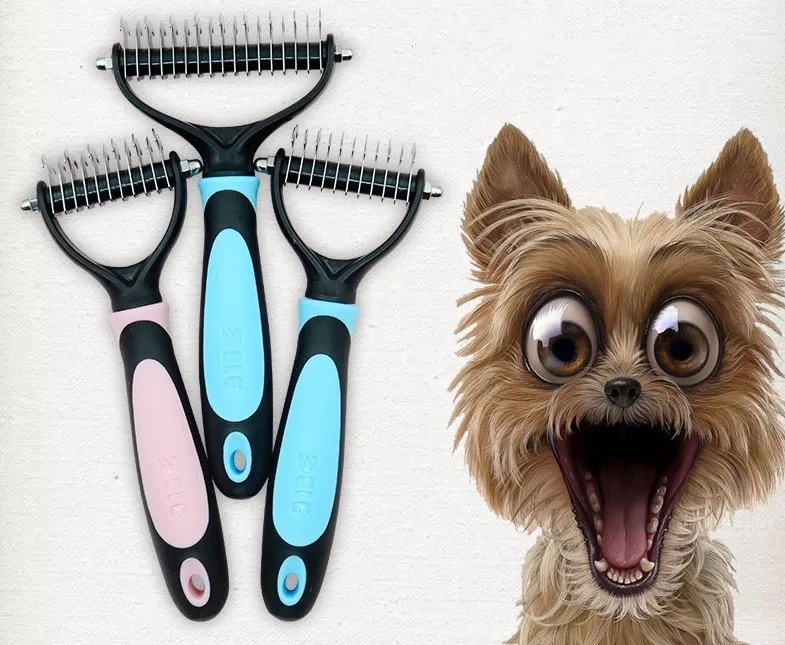 Pet Fur Knot Cutter Remove Rake Grooming Shedding Brush Comb Rake for Dog Cat pets accessories 
Pet Fur Knot Cutter Remove Rake Grooming Shedding Brush Comb Rake for Dog Cat pets accessories