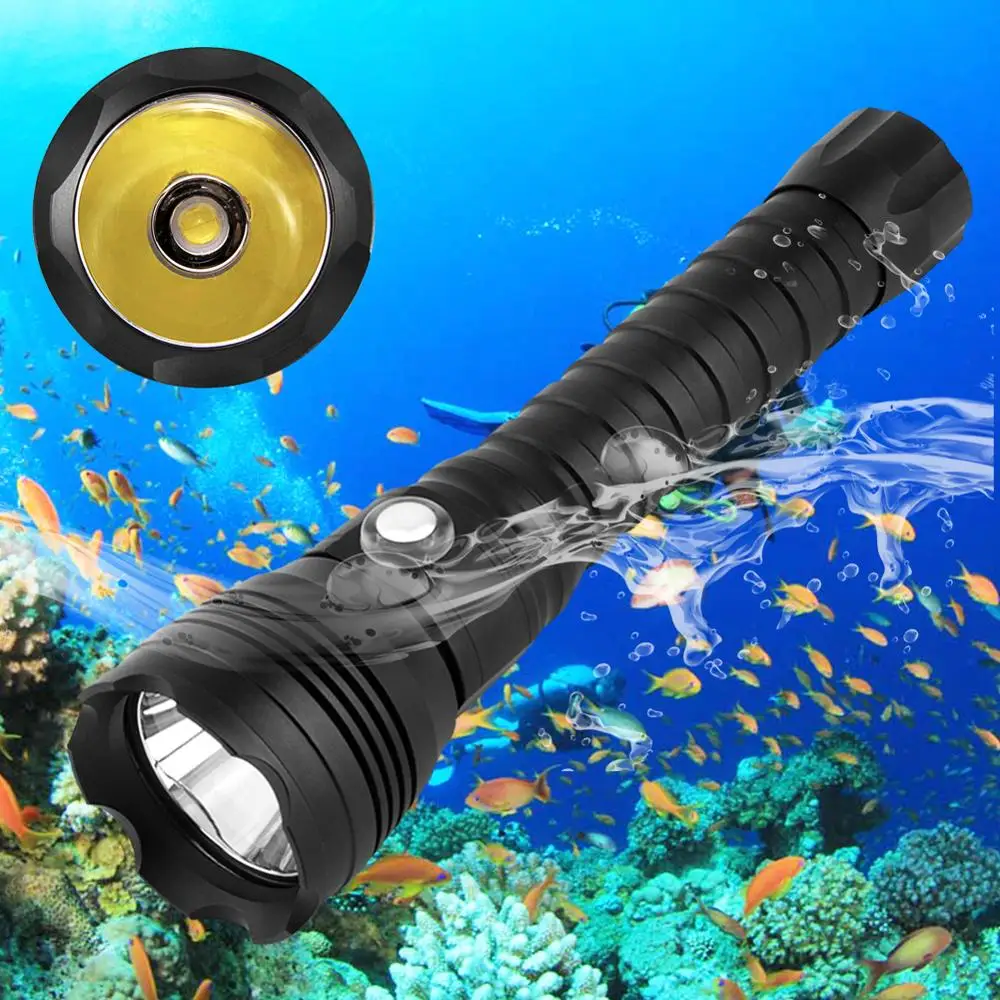 Светодиодная подводная лампа XHP70.2 для дайвинга водонепроницаемый фонарь