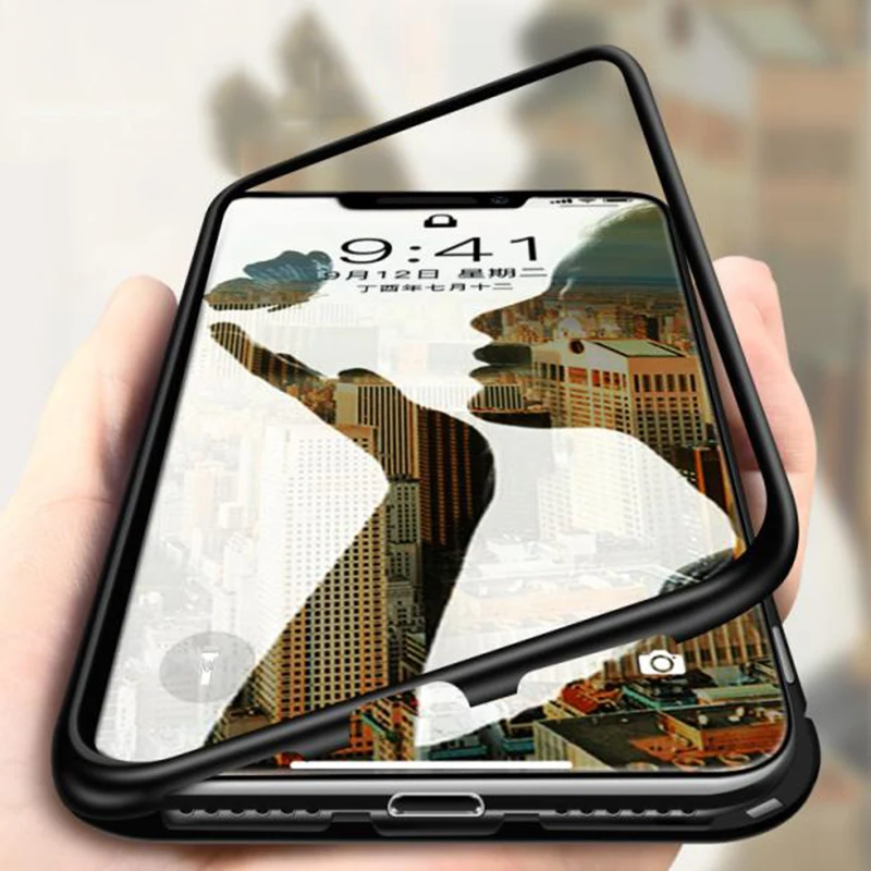 Luxury 360 Magnetic Adsorption Case for iPhone XR XS MAX X 8 7 6 6s Plus + Metal Tempered Glass Back Magnet Cases For Galaxy S9
Luxury 360 Magnetic Adsorption Case for iPhone XR XS MAX X 8 7 6 6s Plus + Metal Tempered Glass Back Magnet Cases For Galaxy S9