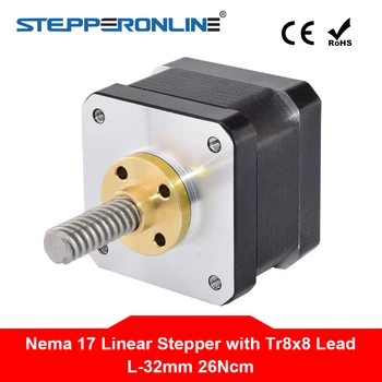 Nema 17 External Liner Stepper Motor 0.4A with Lead Screw Length 32mm Nema17 Linear Actuator 42BYGH for 3D Printer
Nema 17 External Liner Stepper Motor 0.4A with Lead Screw Length 32mm Nema17 Linear Actuator 42BYGH for 3D Printer