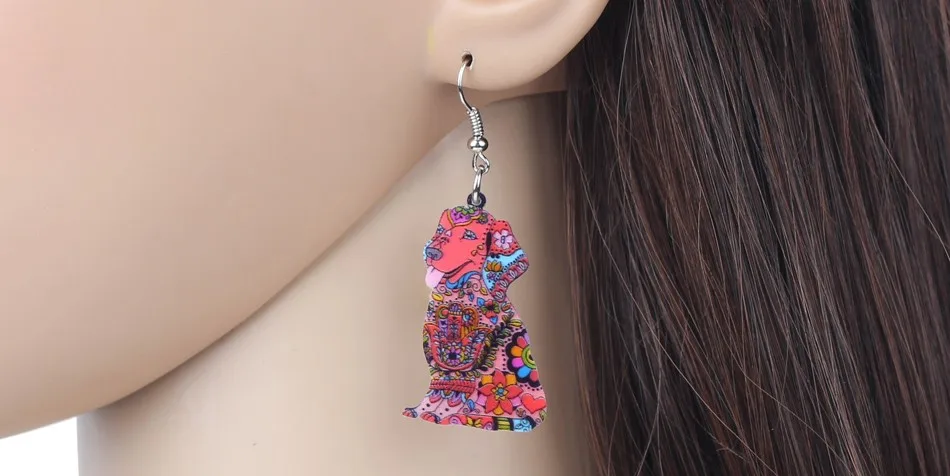 Bonsny Fashion Big Long Animal Acrylic Dangle Drop Labrador Dog Earrings 2016 News Style Fashion Jewelry For Girls Women 9