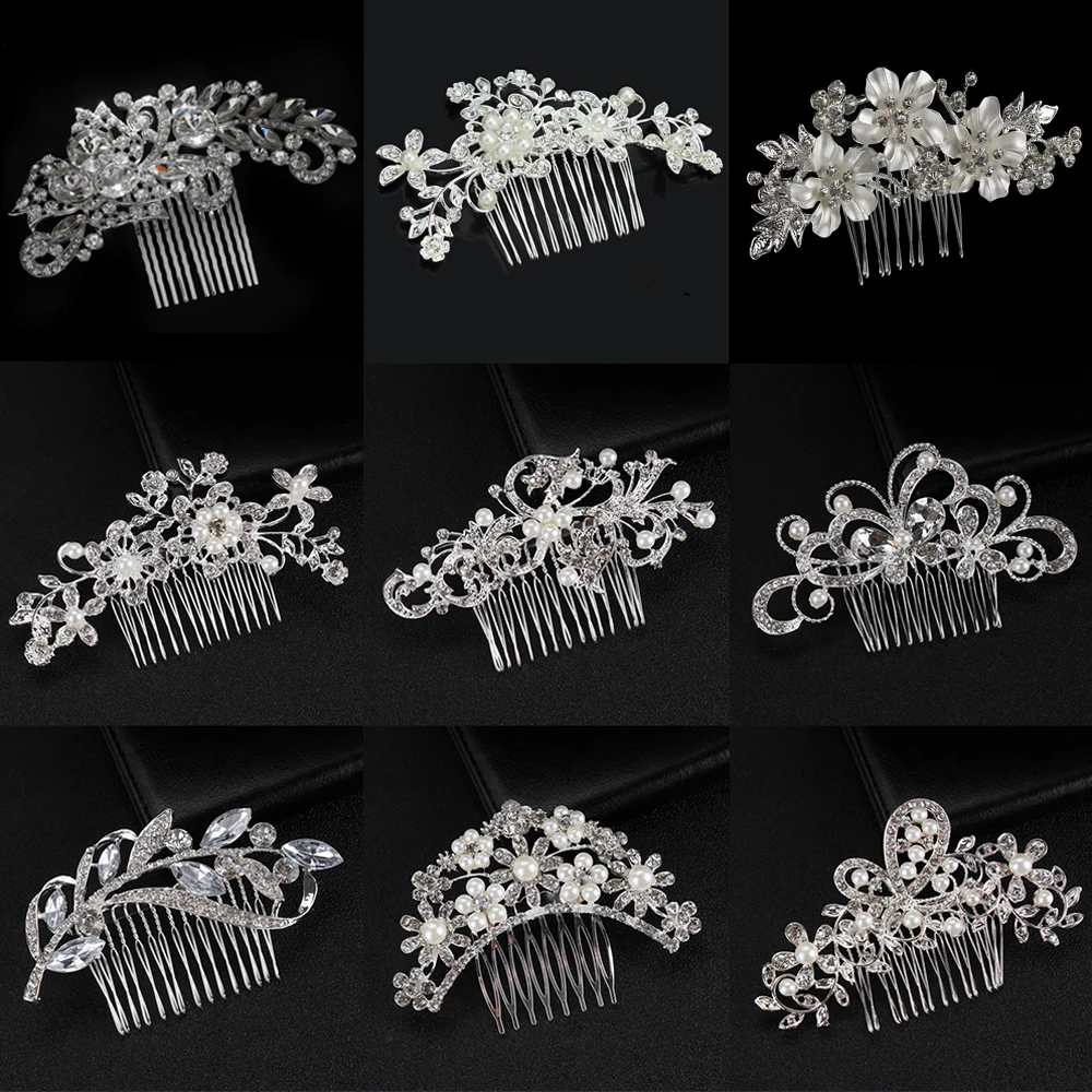 9Styles Silver Color Rhinestone Flower Leaf Bridal Hair Comb for Girls Crystal Hair Ornaments Jewelry Wedding Hair Accessories
9Styles Silver Color Rhinestone Flower Leaf Bridal Hair Comb for Girls Crystal Hair Ornaments Jewelry Wedding Hair Accessories