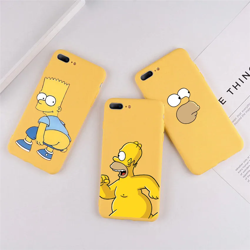 Милый чехол для телефона Simpson iPhone X 7 Plus XS 10 мягкий силиконовый из ТПУ 6S 8 6 Max