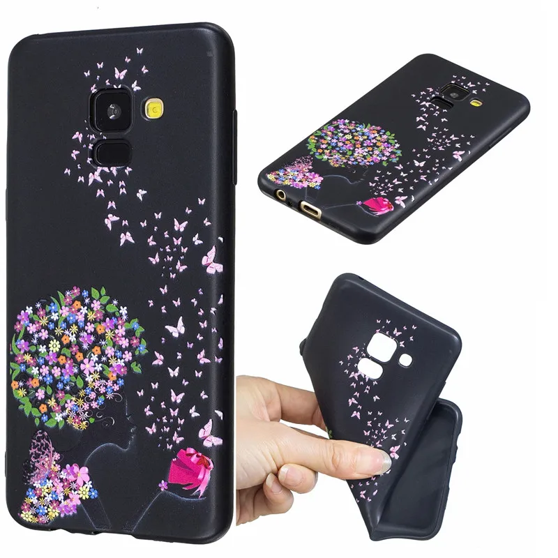 Silicon Phone Case For Samsung Galaxy A6 A8 A7 A750 J4 J6 J8 2018 J5 Black Butterfly Cases For Samsung S8 S9 Note9Soft TPU Cover (8)