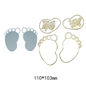 Cute Baby Feet Metal Cutting Dies for Paper Craft DIY Embossing Scrapbook Album Creative Stamps Stencil Dies 11*10.3cm
Cute Baby Feet Metal Cutting Dies for Paper Craft DIY Embossing Scrapbook Album Creative Stamps Stencil Dies 11*10.3cm