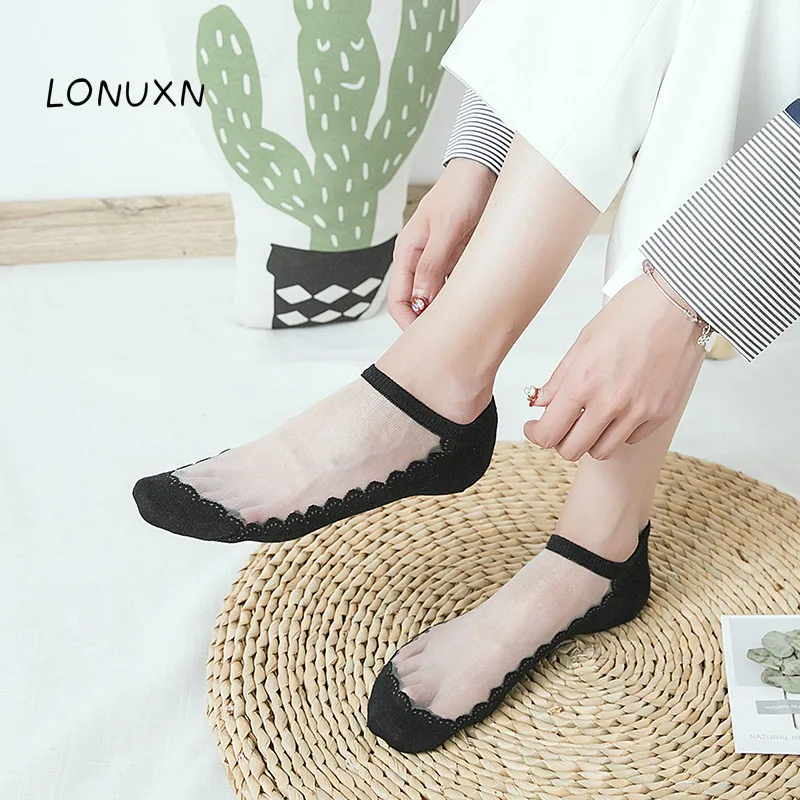 5 Pairs/lot Women Ankle Socks 2018 Ladies Pure Silk Summer Ultrathin Transparent Crystal Silk Lace Elastic Short Socks Girls Sox
5 Pairs/lot Women Ankle Socks 2018 Ladies Pure Silk Summer Ultrathin Transparent Crystal Silk Lace Elastic Short Socks Girls Sox