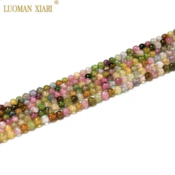 Fine AAA+ 100% Natural Brazil Tourmaline Round Stone Beads For Jewelry Making DIY Bracelet Necklace 3mm beads Strand 15''