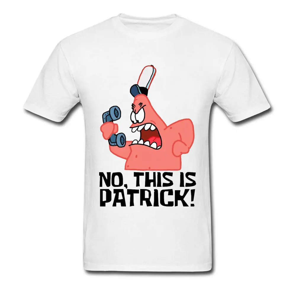 Slim Fit Men T-shirts No-This-Is-Patrick Design Tops T Shirt Pure Cotton Short Sleeve Casual Tops Shirts Round Neck No-This-Is-Patrick white