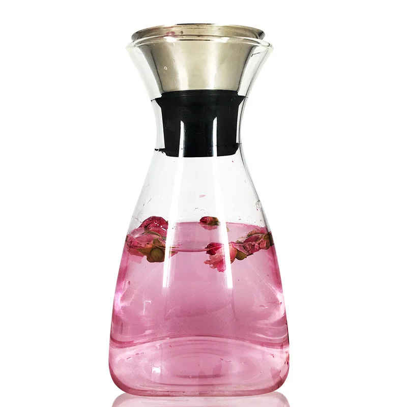 Image New Arrival Heat Resistant Teapot Cold Water Jug Juice Kettle Glass Wine Decanter with Filter Lid Big Capacity 34oz BS