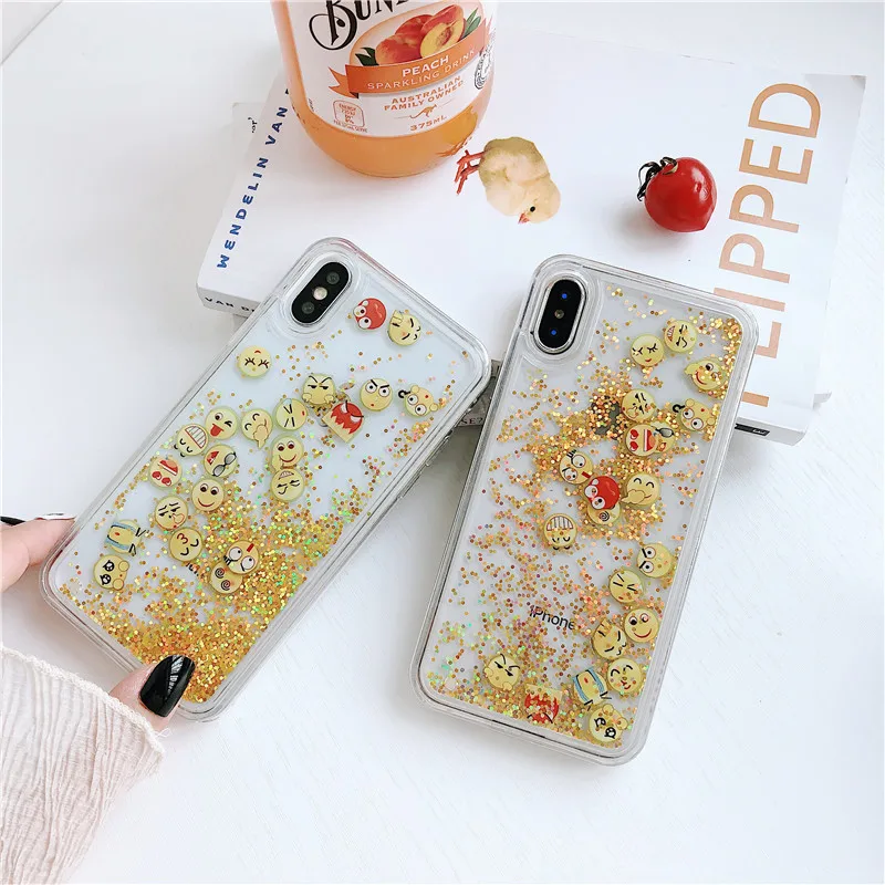 Cute Apps Icon Emoji Liquid Glitter phone cases coque for iPhone 6 6S 7 8 Plus Hard back cover For X XR XS Max Quicksand Fundas
Cute Apps Icon Emoji Liquid Glitter phone cases coque for iPhone 6 6S 7 8 Plus Hard back cover For X XR XS Max Quicksand Fundas