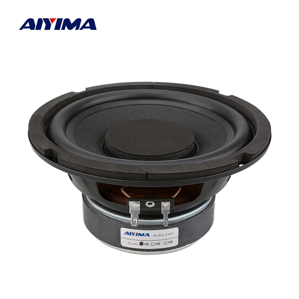 

AIYIMA 6.5 Inch Woofer Audio Speaker High Power Music DIY Sound Speakers 4 8 Ohm 80 W Column Rubber Side Subwoofer Loudspeaker