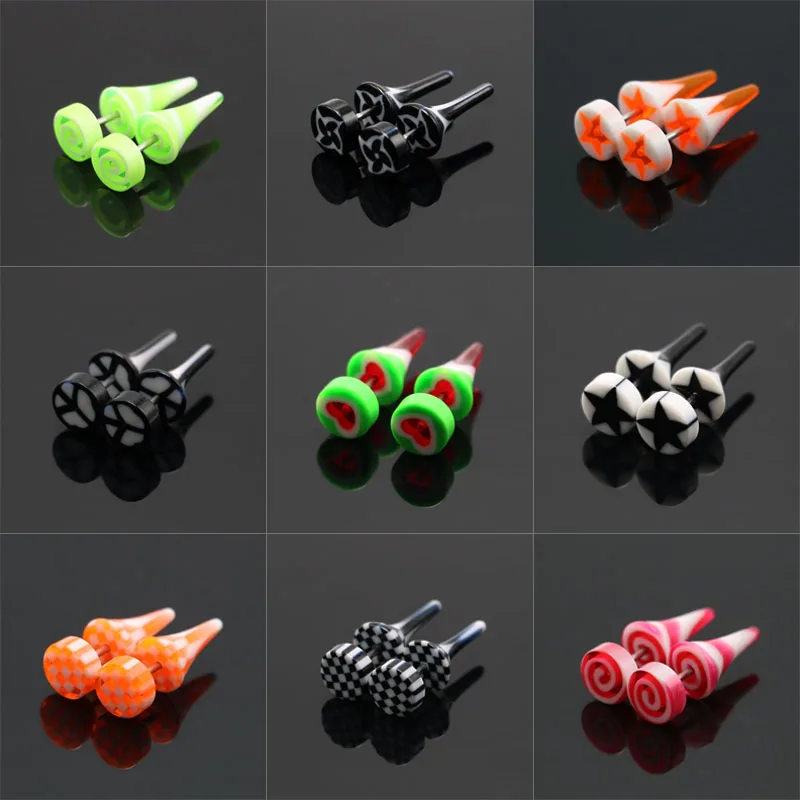 Fashion Ear Plugs Fake Ear Tapers Cheater Expanders Stretchers Acrylic Stainless Steel 8mm Mixed Colors Body Piercing Jewelry
Fashion Ear Plugs Fake Ear Tapers Cheater Expanders Stretchers Acrylic Stainless Steel 8mm Mixed Colors Body Piercing Jewelry
