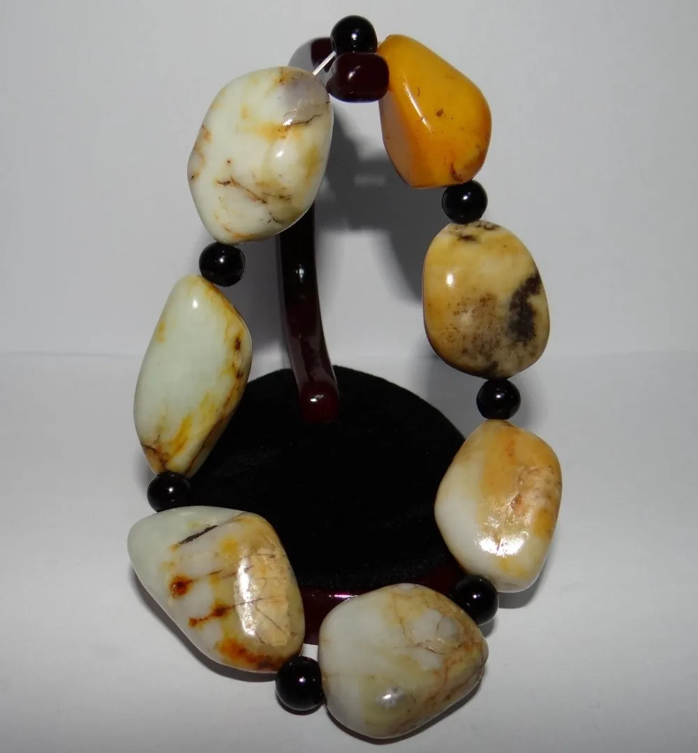 shitou 00851 China Nature Nephrite Hetian Jade Yellow Skin Large Beads Bangle Bracelets
shitou 00851 China Nature Nephrite Hetian Jade Yellow Skin Large Beads Bangle Bracelets