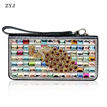 ZYJ Women Peacock Long Purses Diamond Crystal Leather Wallets Set Auger Lady Coin Evening Clutch Wallet Bag Purse
ZYJ Women Peacock Long Purses Diamond Crystal Leather Wallets Set Auger Lady Coin Evening Clutch Wallet Bag Purse