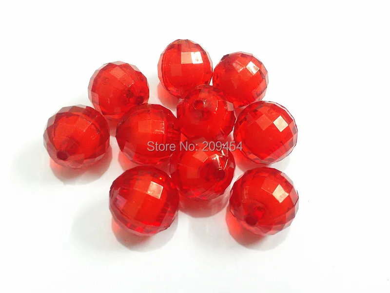 (Choose Size First) 12mm/16mm/20mm Red Acrylic Faceted Beads In Beads