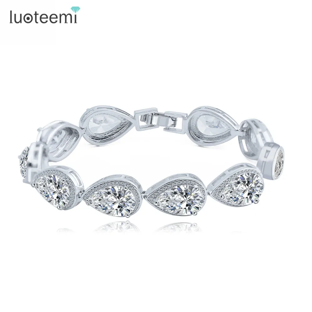 LUOTEEMI Fashion 2017 2Color Elegant Women Water Drop Shaped Statement White gold Color Cubic Zirconia Tennis Bracelet For Women
LUOTEEMI Fashion 2017 2Color Elegant Women Water Drop Shaped Statement White gold Color Cubic Zirconia Tennis Bracelet For Women