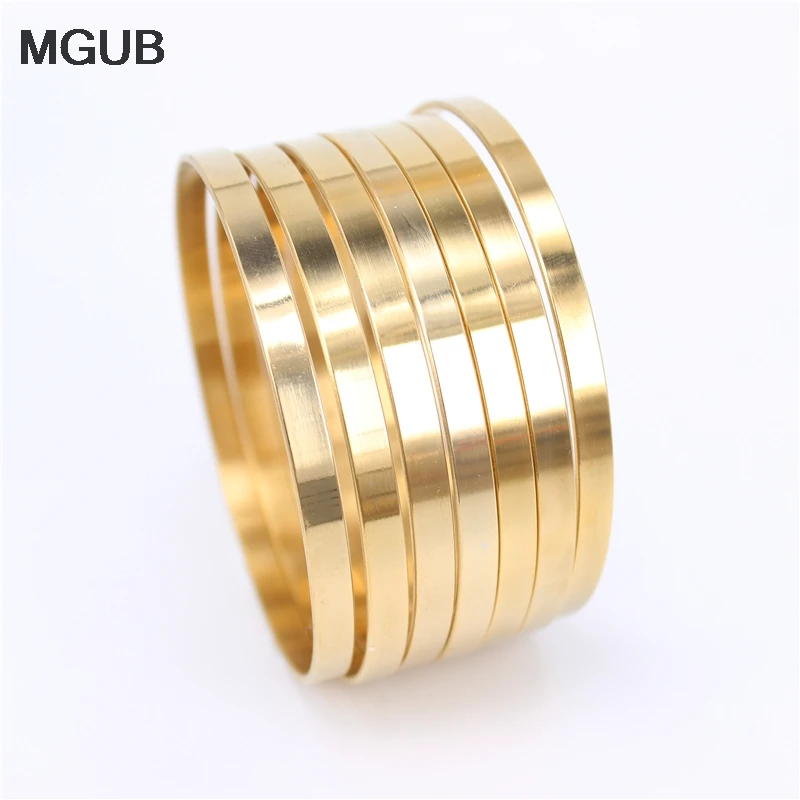MGUB Gold color 5mm wide 70cm in diameter stainless steel 7pcs combination simple bracelet men and women jewelry LH511
MGUB Gold color 5mm wide 70cm in diameter stainless steel 7pcs combination simple bracelet men and women jewelry LH511