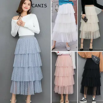 Womens Skirts Sweet Style Pleated Tulle Dot Print High Waist Cupcake Skirt Tutu Ball Gown Fashion Casual Summer Skirt Women 2019
Womens Skirts Sweet Style Pleated Tulle Dot Print High Waist Cupcake Skirt Tutu Ball Gown Fashion Casual Summer Skirt Women 2019