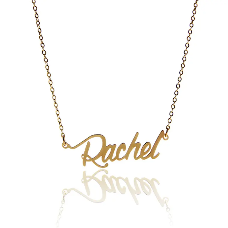 AOLOSHOW Name Necklace for Women Carrie " Rachel " Gold Color Stainless Steel Pendant Nameplate Satement Letter Necklace NL-2406
AOLOSHOW Name Necklace for Women Carrie " Rachel " Gold Color Stainless Steel Pendant Nameplate Satement Letter Necklace NL-2406