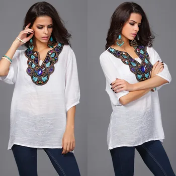 2015 New Fashion Women Vintage Floral Patchwork Soft Chiffon Blouses Half Sleeve Summer Loose Casual Shirts Tops Free Shipping
2015 New Fashion Women Vintage Floral Patchwork Soft Chiffon Blouses Half Sleeve Summer Loose Casual Shirts Tops Free Shipping