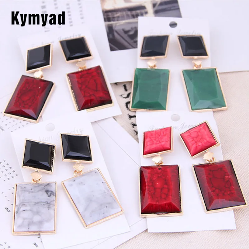 Kymyad Brincos Bohemian Geometric Drop Earrings For Women Resin Earings Fashion Jewelry Colorful Big Statement Earrings 2019
Kymyad Brincos Bohemian Geometric Drop Earrings For Women Resin Earings Fashion Jewelry Colorful Big Statement Earrings 2019