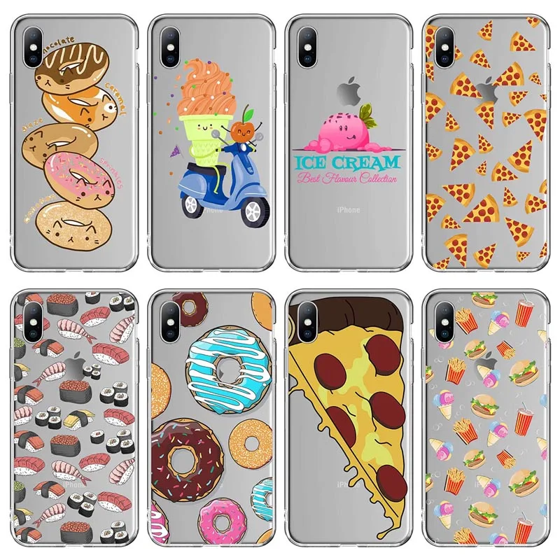 Ottwn Funny Cartoon Pizza Doughnut Cases Cover For iPhone X XS XR Xs Max 7 8 6 6s Plus 5 5s SE Soft TPU Clear Back Cover Coque
Ottwn Funny Cartoon Pizza Doughnut Cases Cover For iPhone X XS XR Xs Max 7 8 6 6s Plus 5 5s SE Soft TPU Clear Back Cover Coque