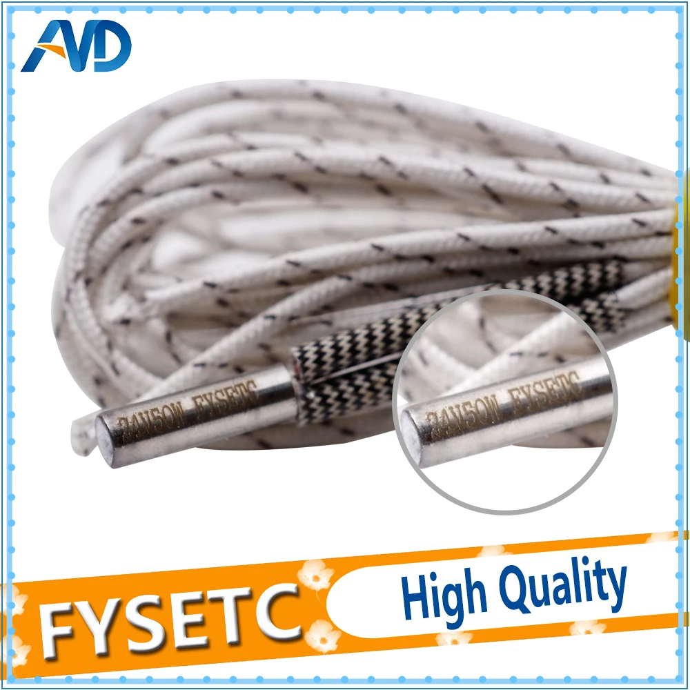 5pcs/lot Heating tube 6*20mm 12V 24V 50W Ceramic Cartridge Heater 1M 2M &Mendel For V6 J-head Extruder 3D printer part
5pcs/lot Heating tube 6*20mm 12V 24V 50W Ceramic Cartridge Heater 1M 2M &Mendel For V6 J-head Extruder 3D printer part
